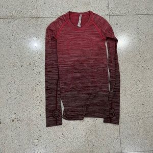 Lululemon LS Swiftly Tech in ombré red alert size 2
